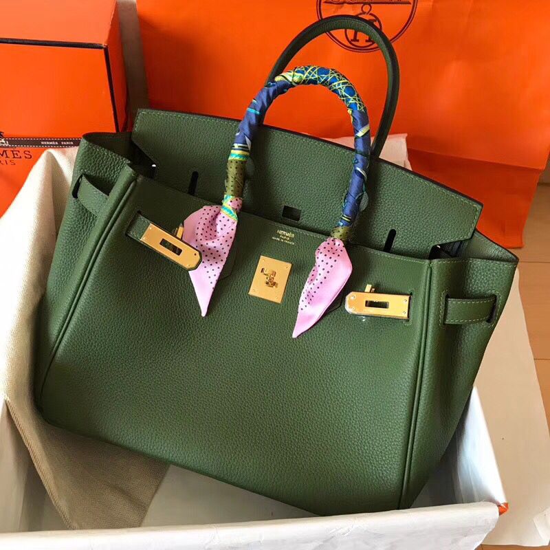 Hermes Birkin 30 Handmade Bag In Canopee Clemence Leather - Image 6