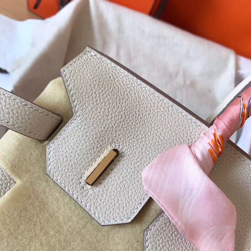 Hermes Birkin 30 Handmade Bag In White Clemence Leather - Image 4