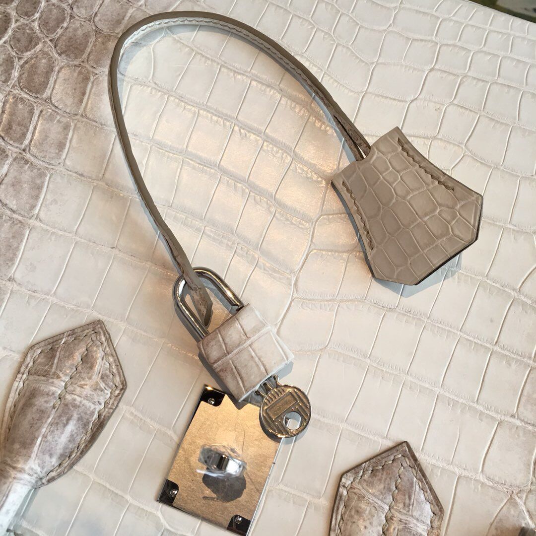 Hermes Birkin 30 Bag In Himalaya Niloticus Crocodile Skin - Image 6