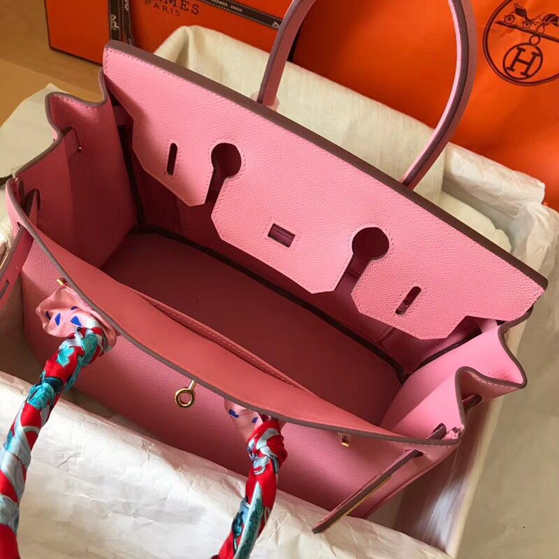 Hermes Birkin 30 Handmade Bag In Pink Epsom Leather - Image 8