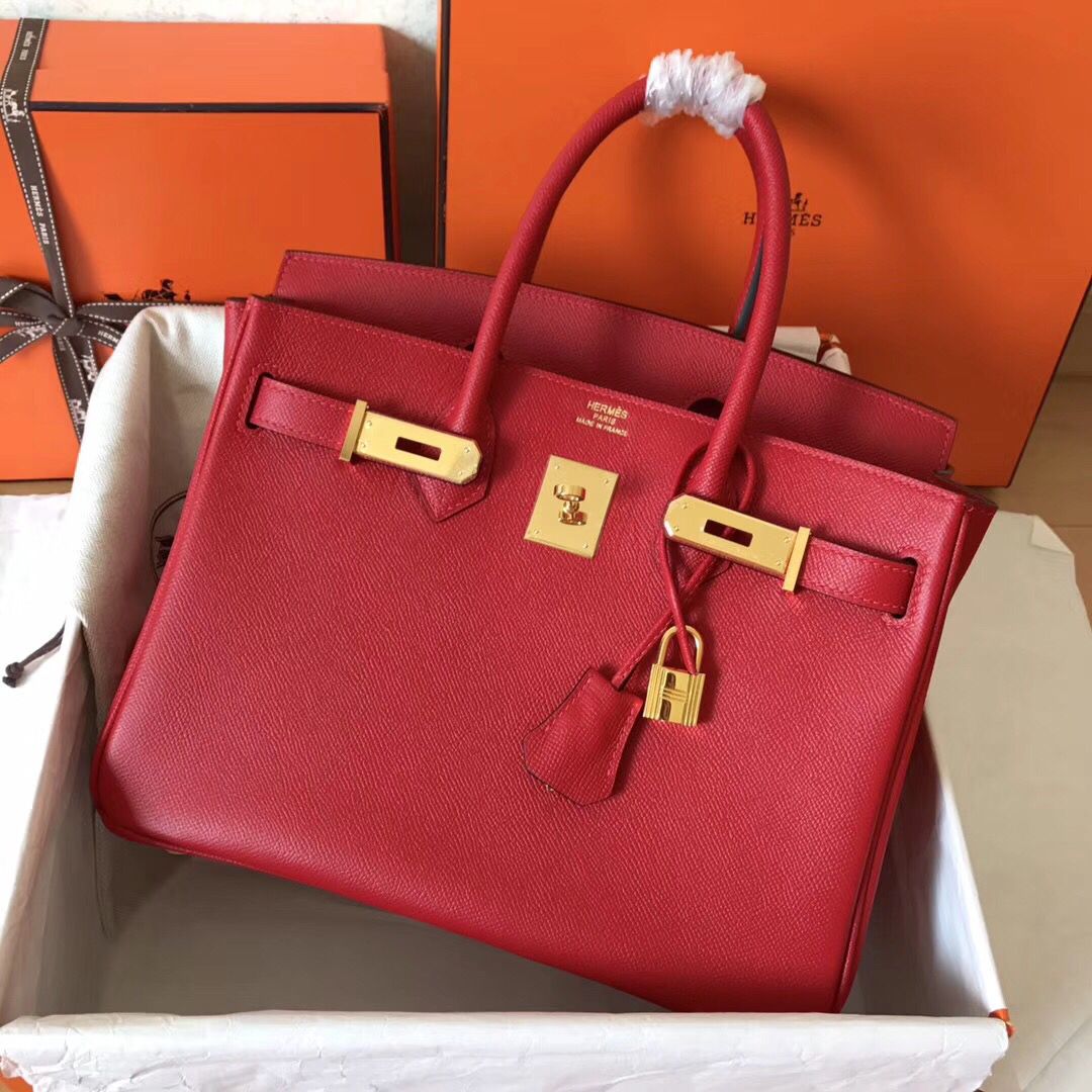 Hermes Birkin 30 Handmade Bag In Red Epsom Leather - Image 6