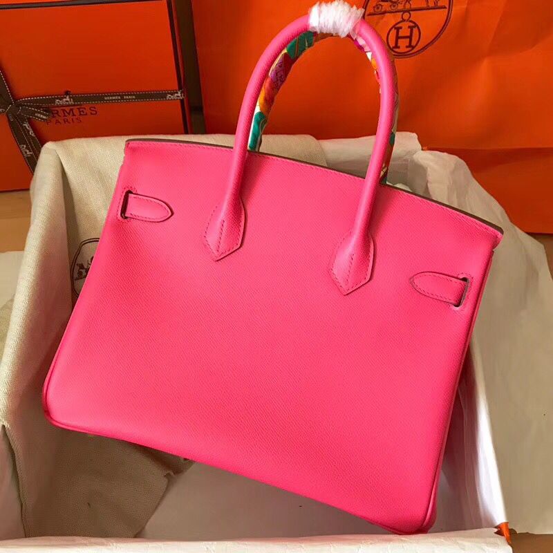 Hermes Birkin 30 Handmade Bag In Rose Lipstick Epsom Leather - Image 4