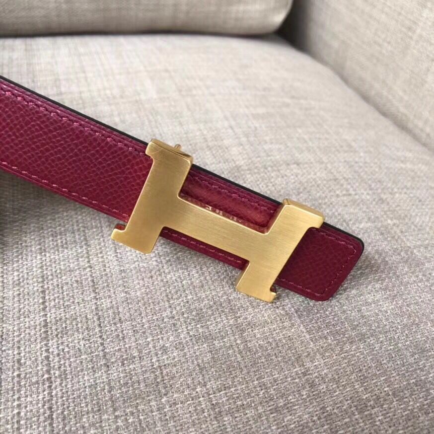 Hermes Mini Constance 24mm Reversible Belt Black/Ruby - Image 5