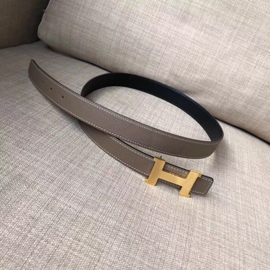 Hermes Mini Constance 24mm Reversible Belt Black/Taupe - Image 6