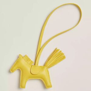 Hermes Rodeo PM Bag Charm in Lime Lambskin