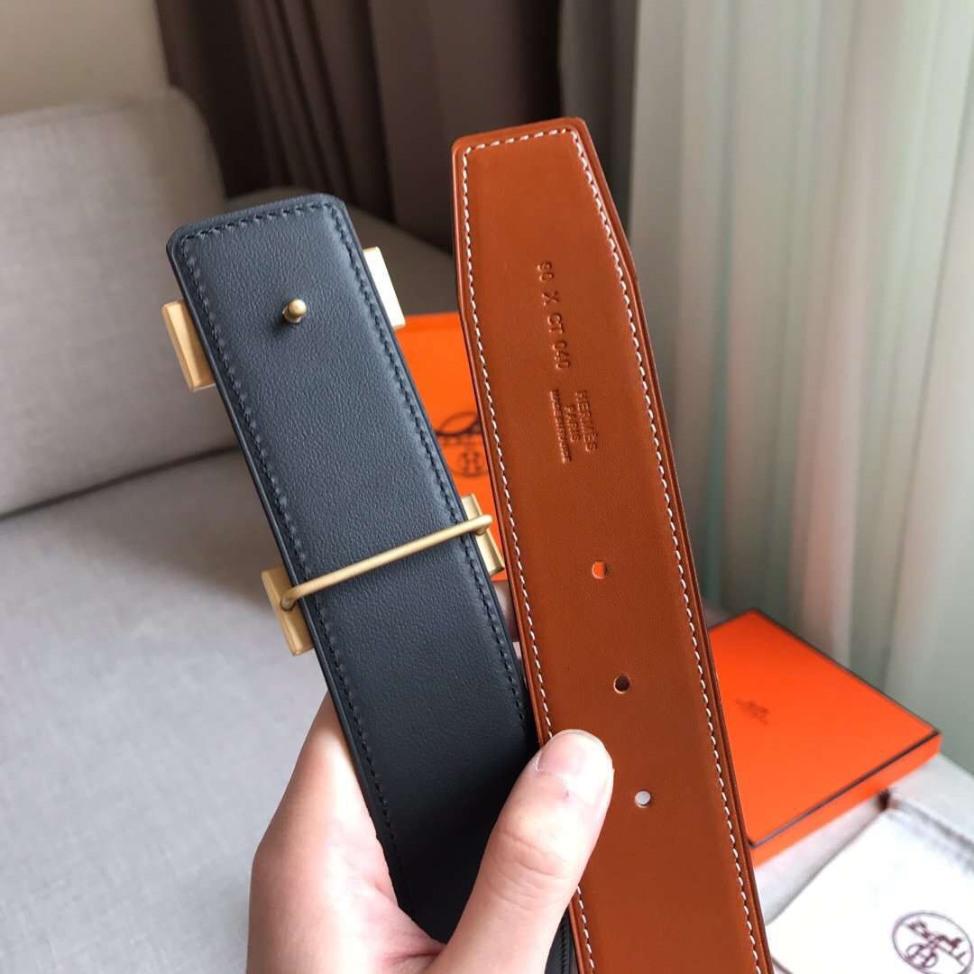 Hermes Constance 2 Belt Buckle & Gold/Noir Swift 42MM Strap - Image 4