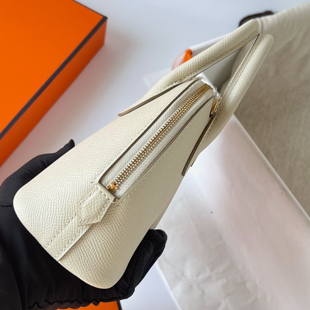 Hermes Bolide 1923 Mini Handmade Bag In Craie Epsom Calfskin - Image 6