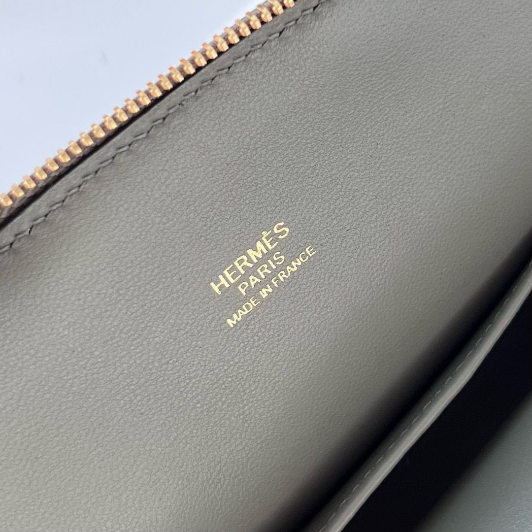 Hermes Bolide 1923 Mini Handmade Bag In Gris Meyer Evercolor Calfskin - Image 8