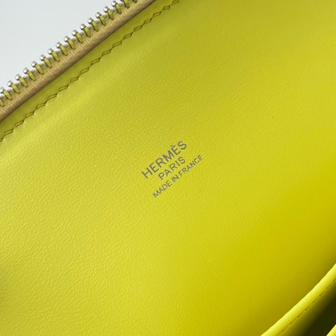 Hermes Bolide 1923 25 Handmade Bag In Lime Epsom Calfskin - Image 10