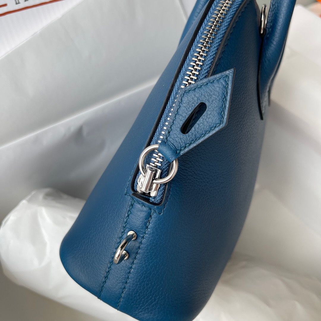 Hermes Bolide 1923 25 Handmade Bag In Deep Blue Evercolor Calfskin - Image 7