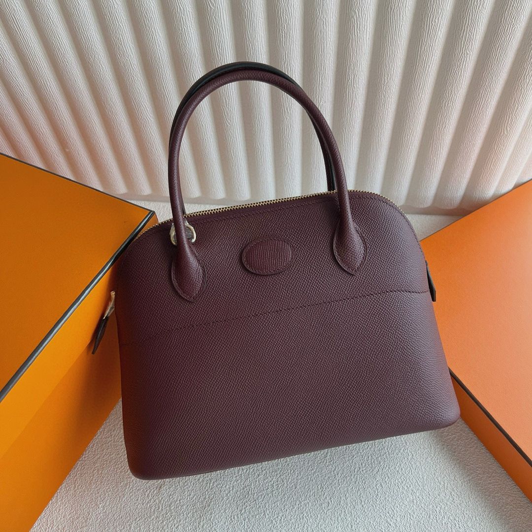 Hermes Bolide 1923 25 Handmade Bag in Bordeaux Epsom Calfskin - Image 3