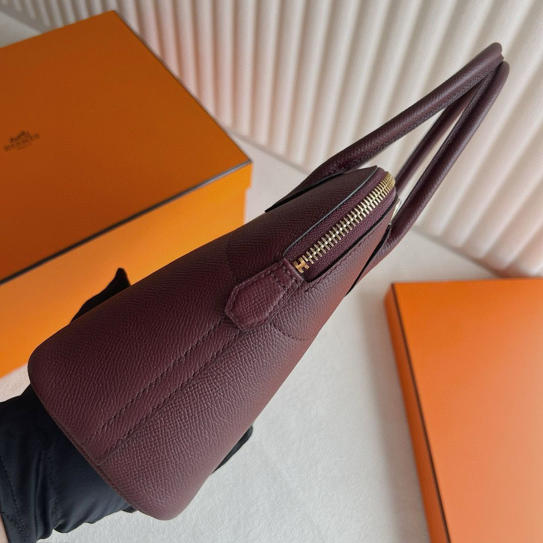 Hermes Bolide 1923 25 Handmade Bag in Bordeaux Epsom Calfskin - Image 9