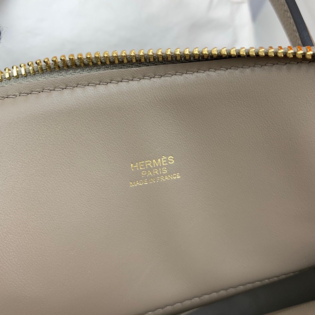 Hermes Bolide 1923 27 Handmade Bag In Gris Asphalt Epsom Calfskin - Image 10