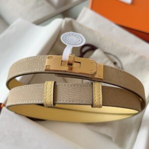 Hermes Kelly 18 Belt in Officier Toile and Epsom Leather