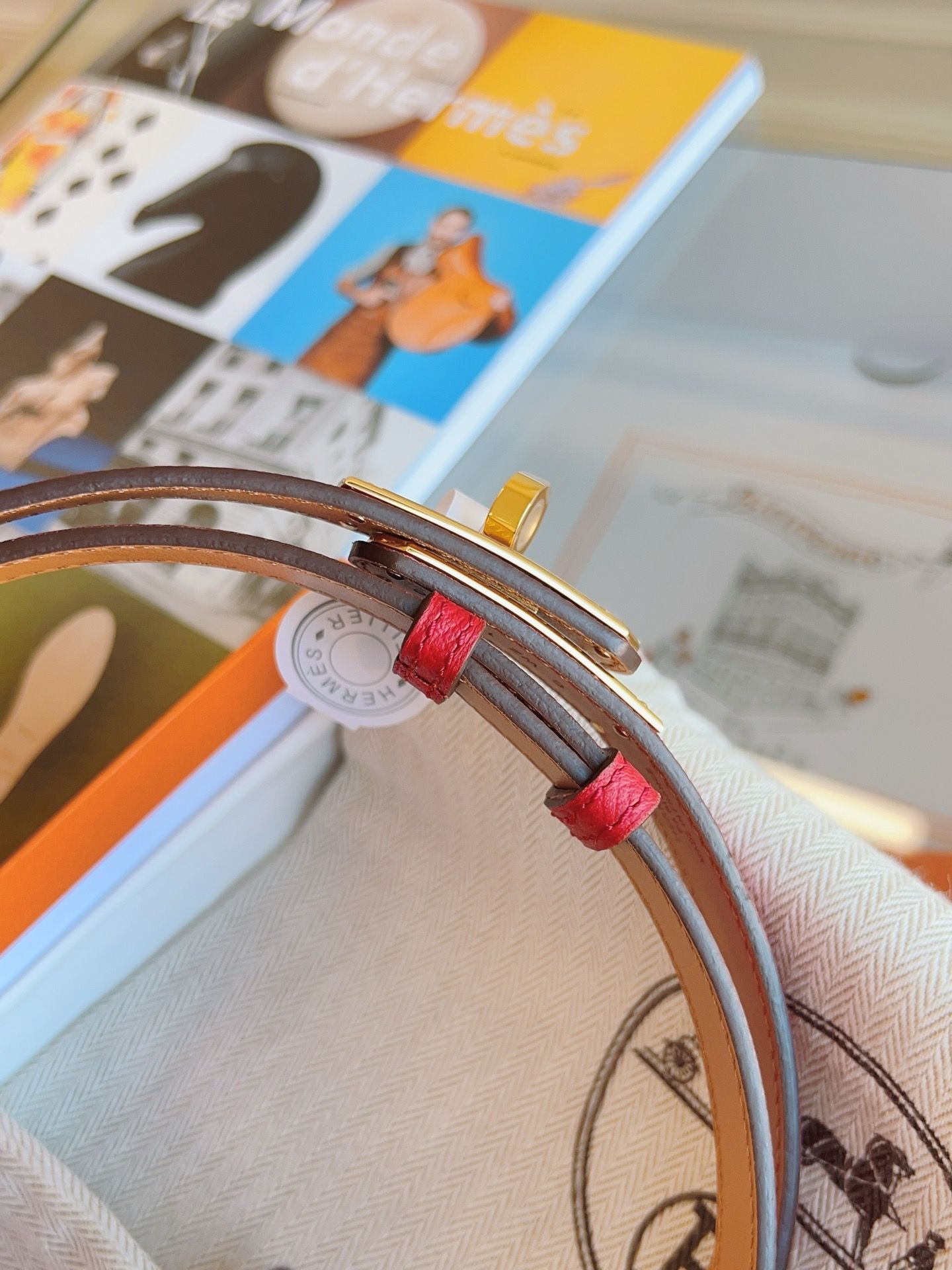 Hermes Kelly 18 Belt in Red Epsom Leather - Image 7