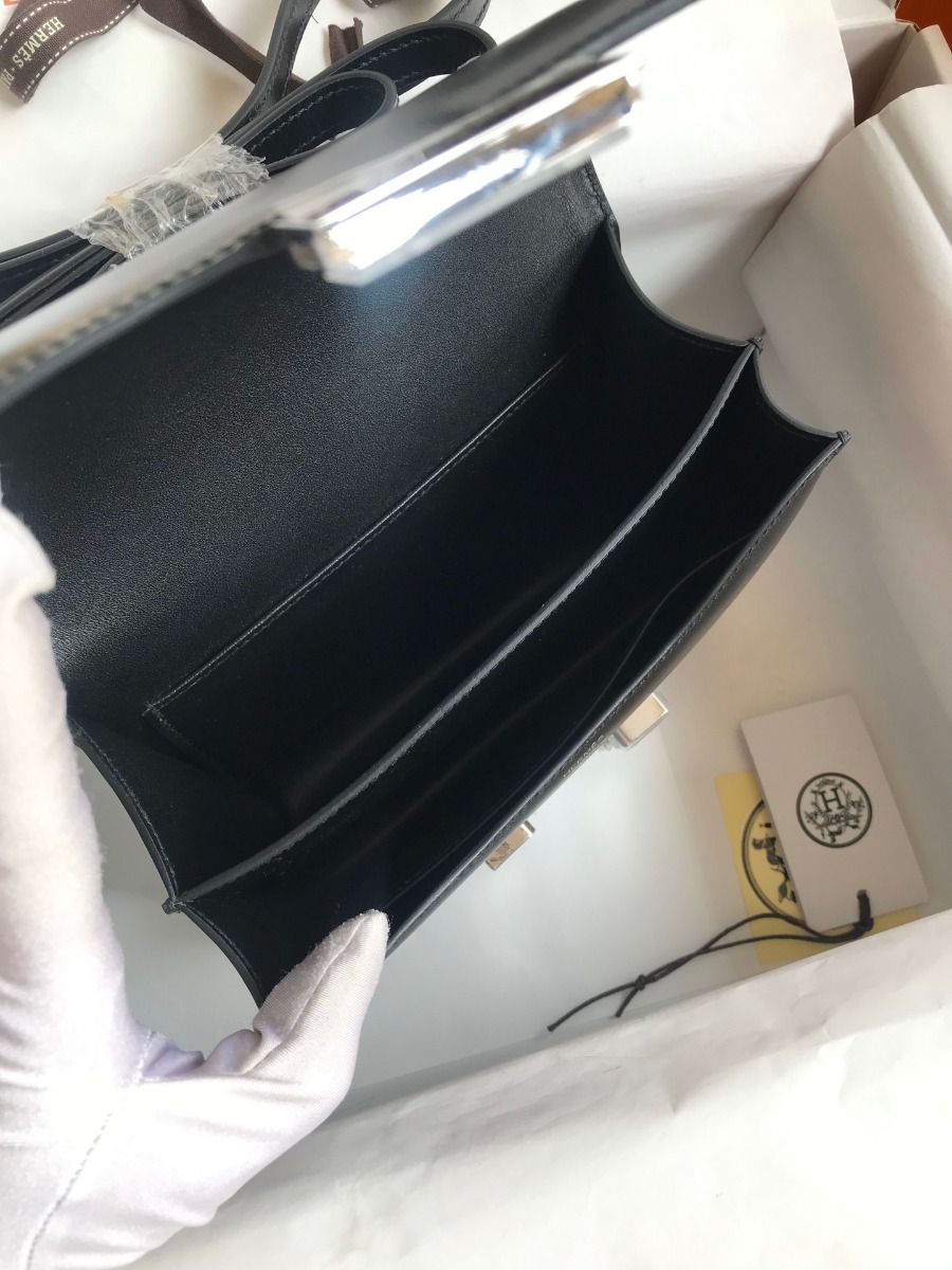 Hermes Constance 18 Handmade Bag In Black Box Calf Leather - Image 9