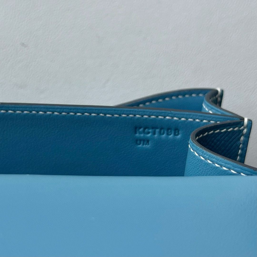 Hermes Constance 18 Handmade Bag in Blue Jean Epsom Calfskin - Image 7