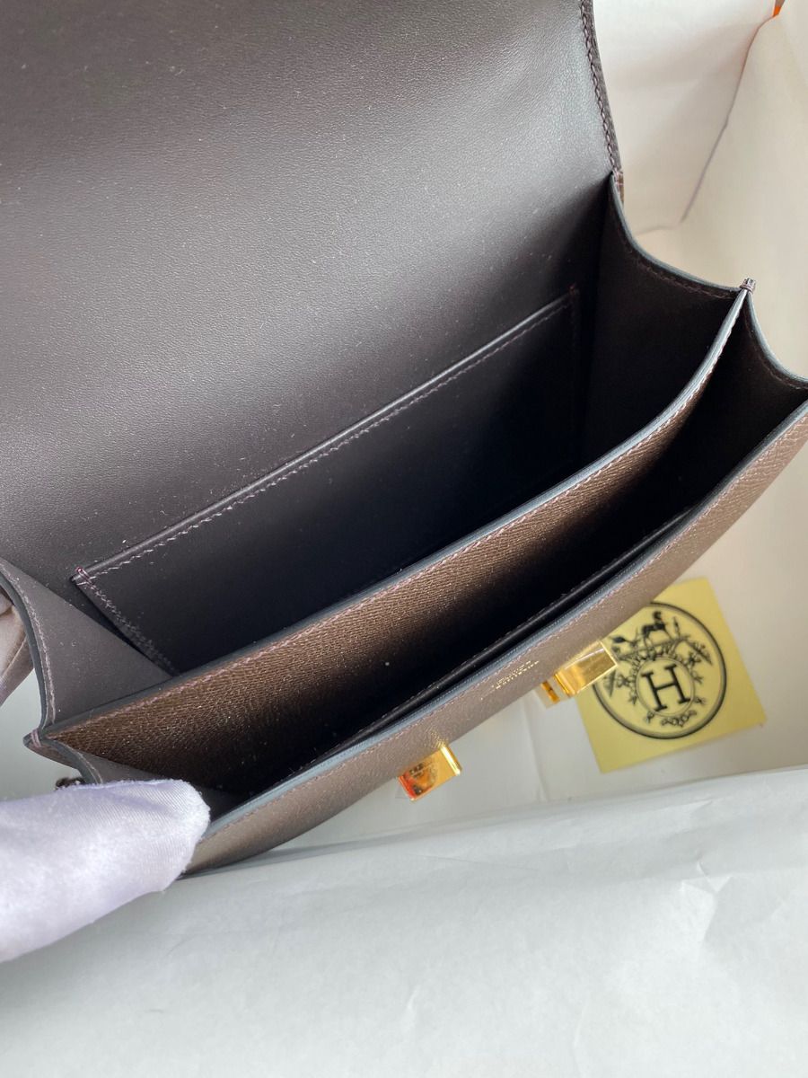 Hermes Constance 18 Handmade Bag In Chocolat Epsom Calfskin - Image 9
