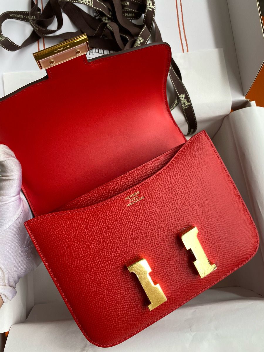 Hermes Constance 18 Handmade Bag In Rouge Coeur Epsom Calfski - Image 7