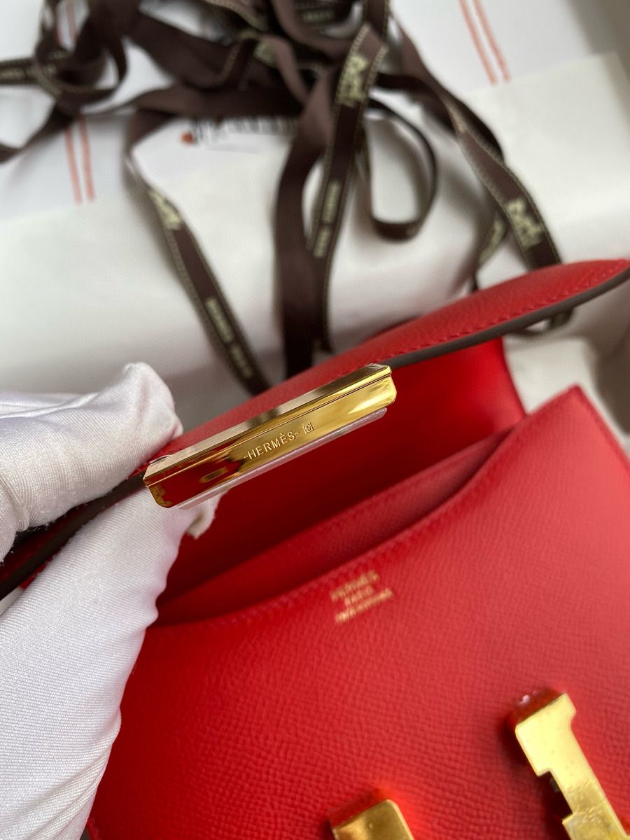 Hermes Constance 18 Handmade Bag In Rouge Coeur Epsom Calfski - Image 10