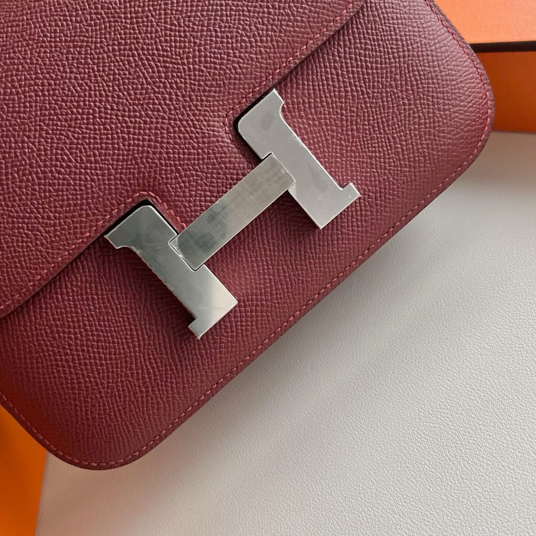 Hermes Constance 18 Handmade Bag in Rouge H Epsom Calfskin - Image 3