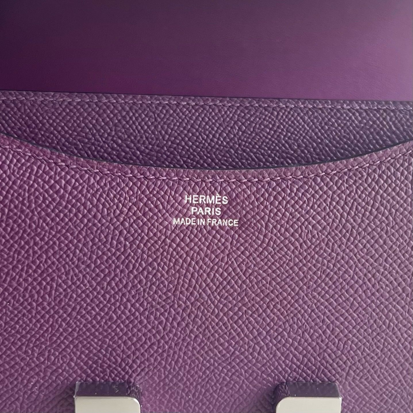 Hermes Constance 18 Handmade Bag in Raisin Epsom Calfskin - Image 9