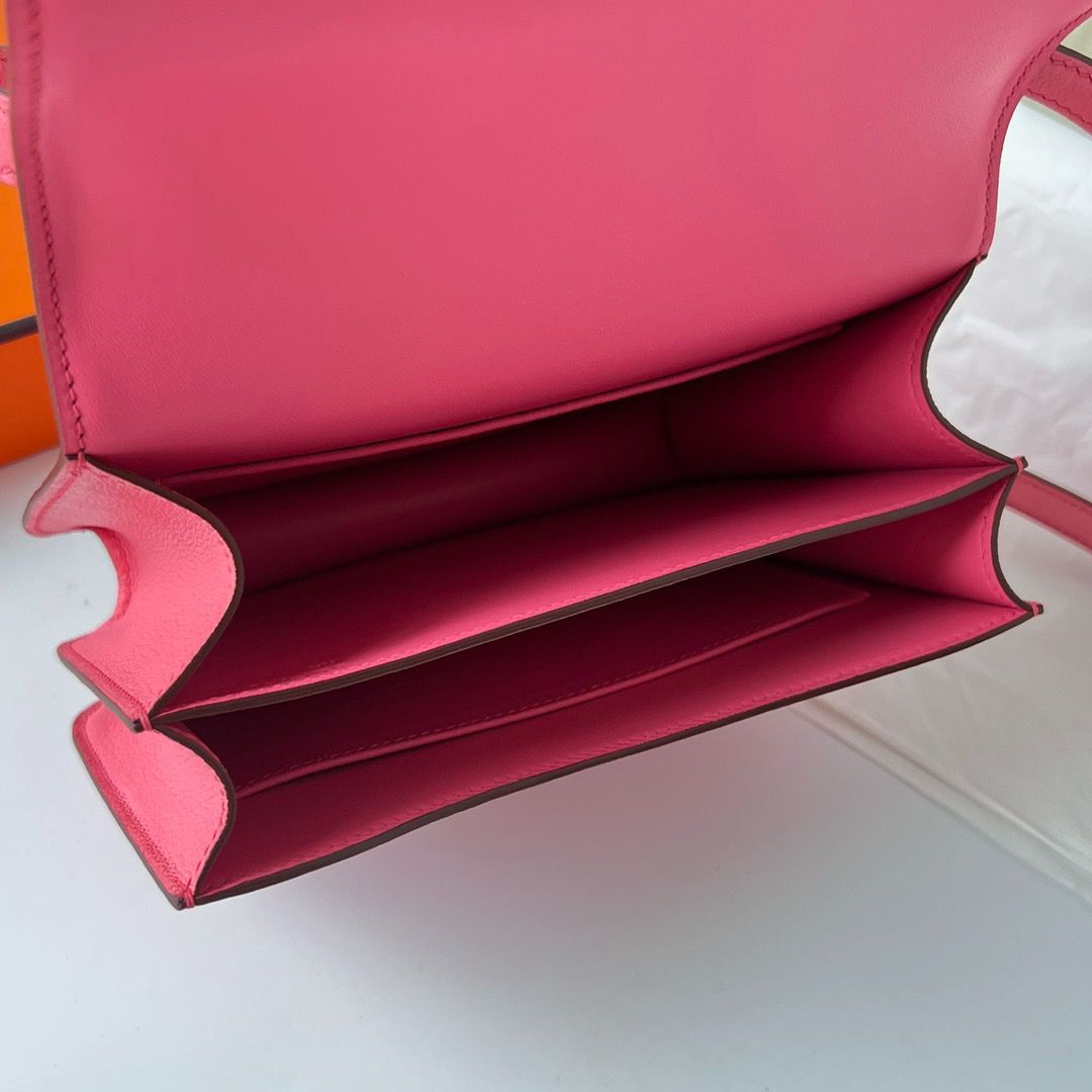 Hermes Constance 18 Handmade Bag In Rose Lipstick Evercolor Calfskin - Image 9
