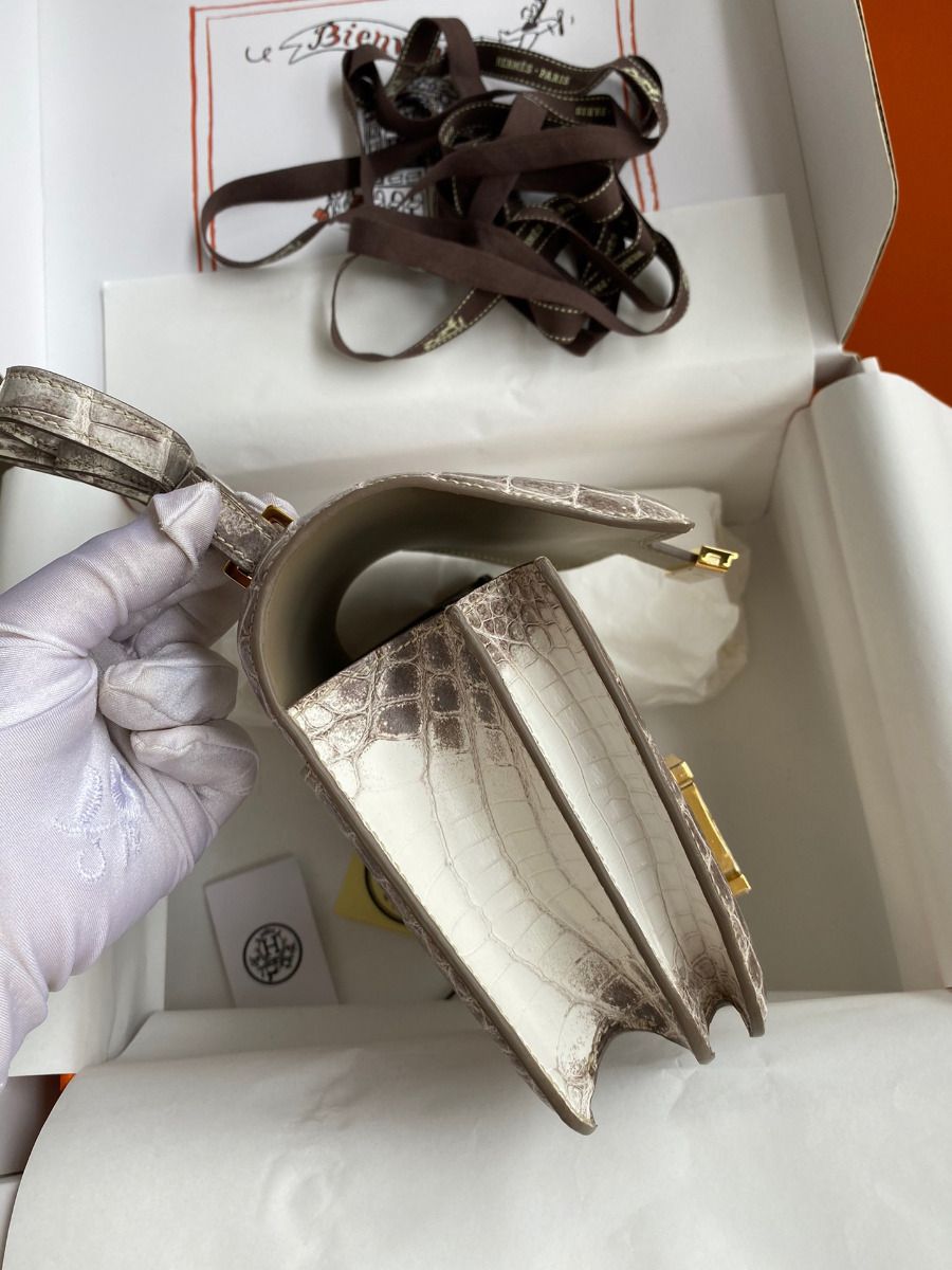 Hermes Constance 18 Handmade Bag In Himalaya Crocodile Niloticus Skin - Image 5