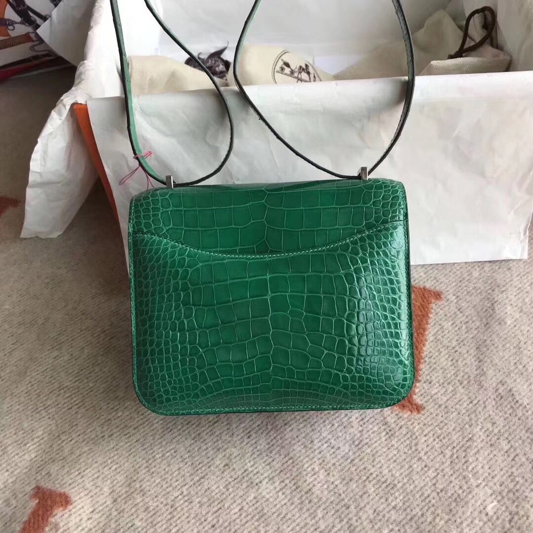 Hermes Constance 24 Handmade Bag In Green Niloticus Crocodile - Image 3