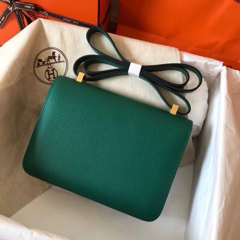 Hermes Constance 24 Handmade Bag In Malachite Epsom Leather - Image 6