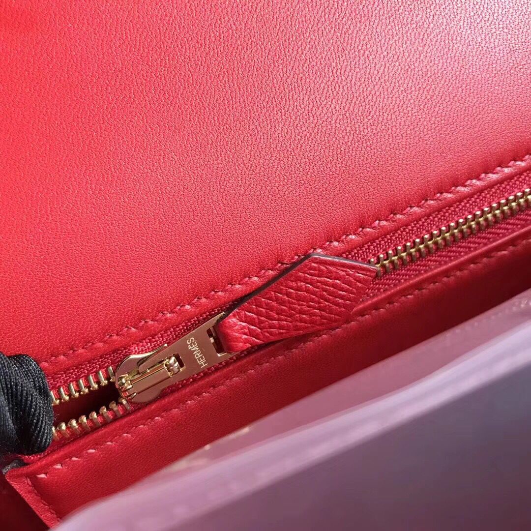 Hermes Constance 24 Handmade Bag In Red Epsom Leather - Image 3