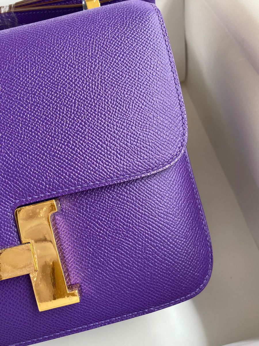 Hermes Constance 24 Handmade Bag In Crocus Epsom Calfskin - Image 4