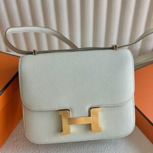 Hermes Constance 18 Verso Handmade Bag in Mushroom Chevre Mysore Goatskin