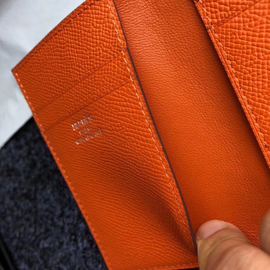 Hermes MC² Euclide Card Holder In Orange Epsom Leather - Image 6