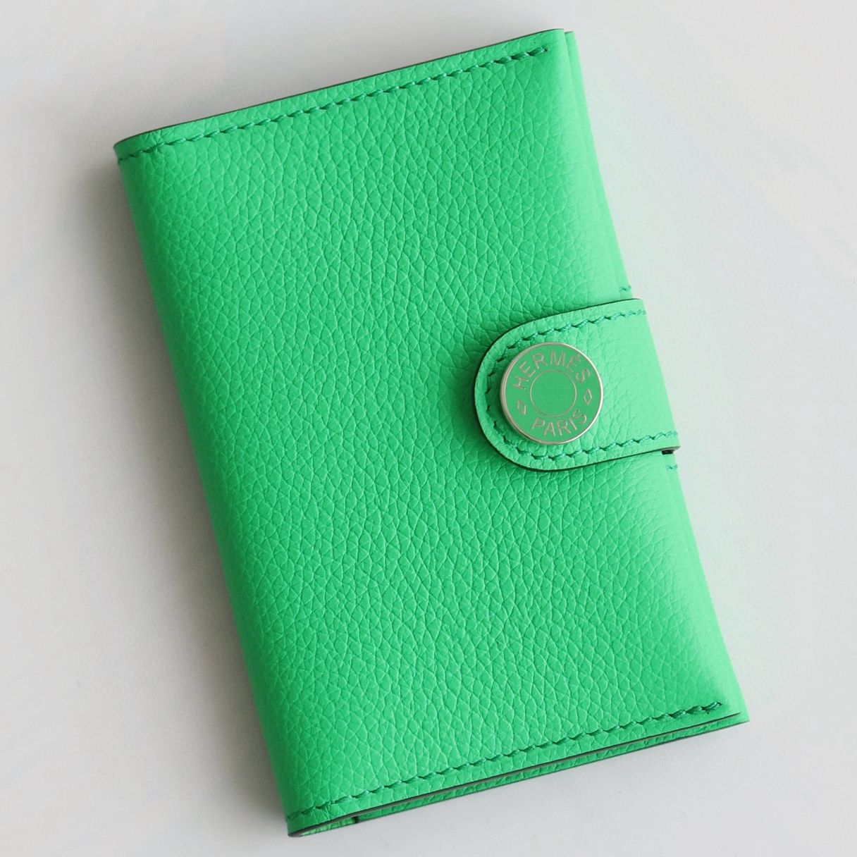 Hermes R.M.S Card Holder in Vert Comics Evergrain Calfskin