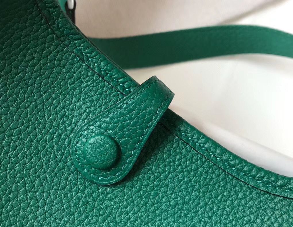 Hermes Evelyne III TPM Bag In Vert Vertigo Clemence Leather - Image 7