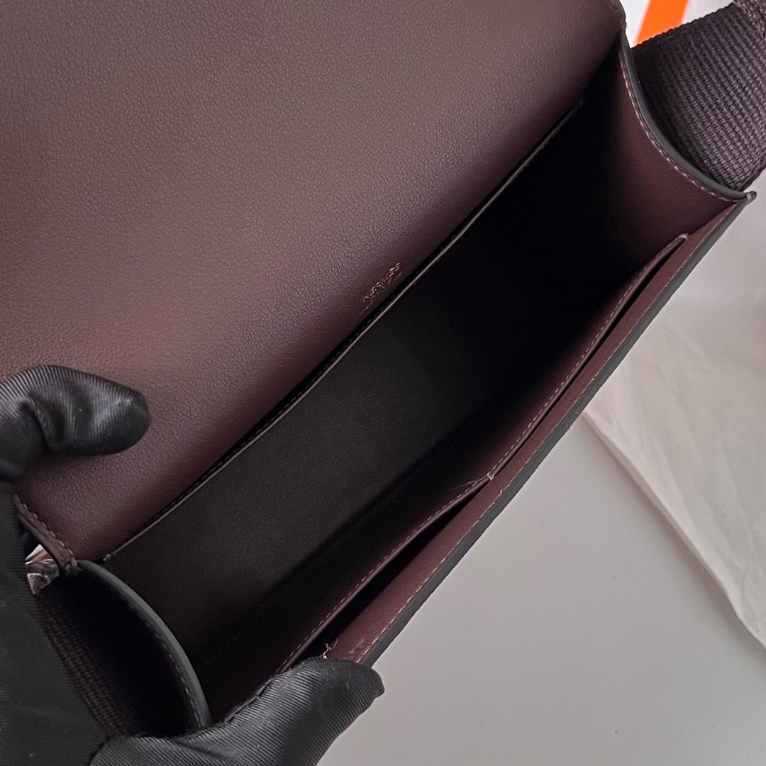 Hermes Geta Handmade Bag In Rouge Sellier Chevre Mysore Leather - Image 10