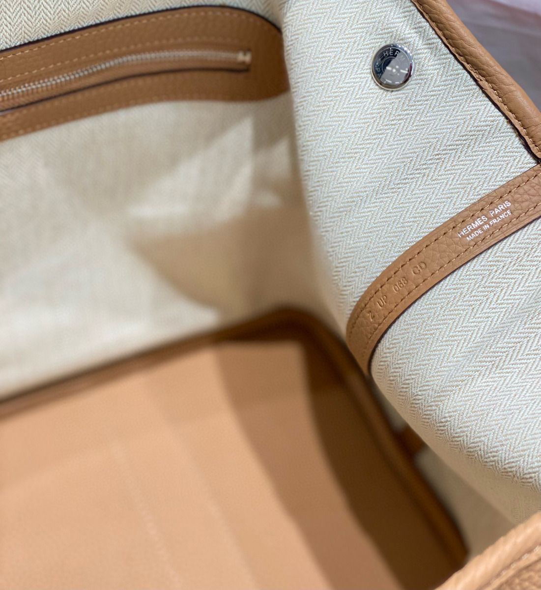 Hermes Garden Party 36 Bag In Chai Clemence Leather - Image 9