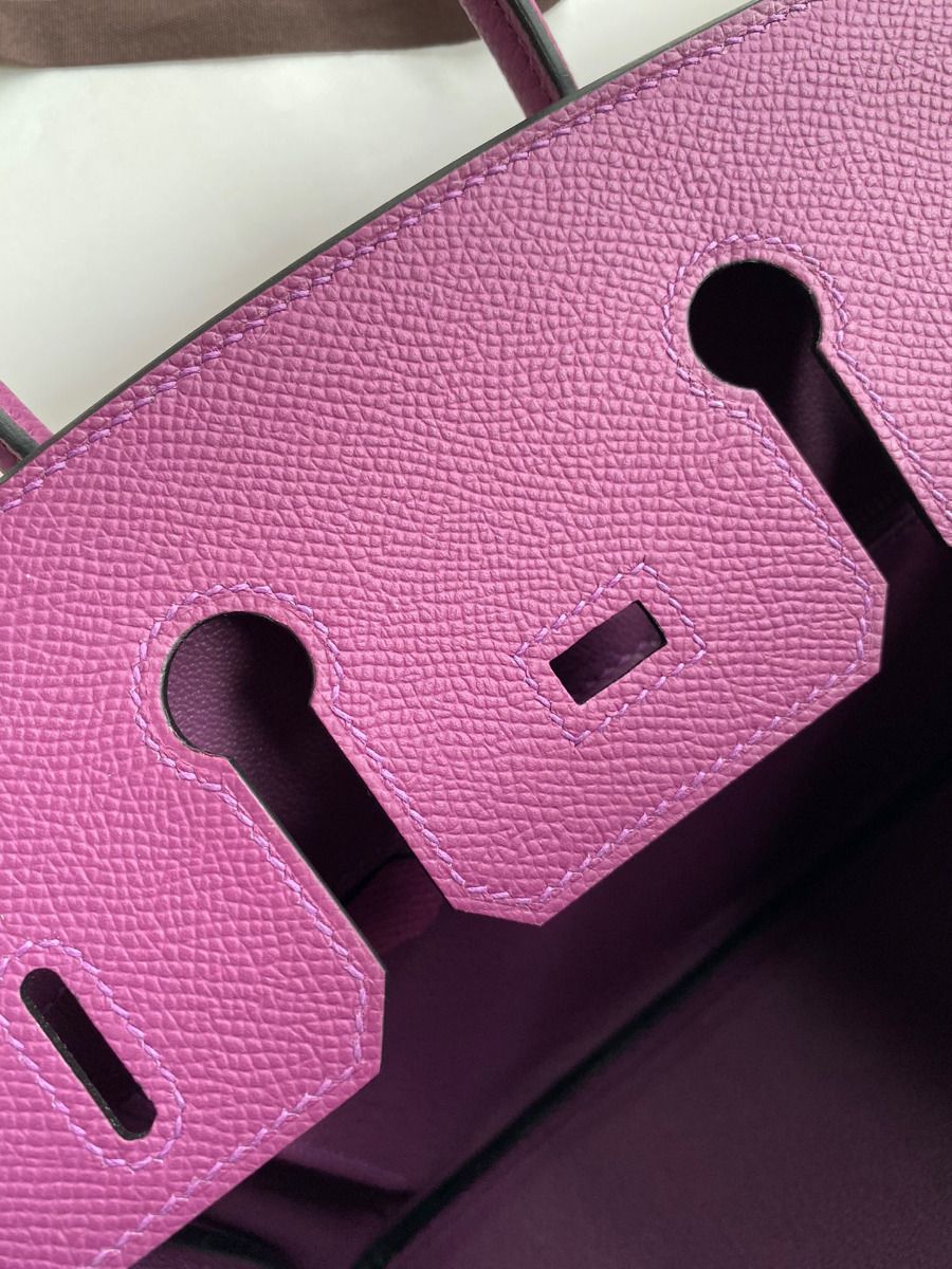 Hermes Birkin 25 Retourne Handmade Bag In Anemone Epsom Calfskin - Image 10