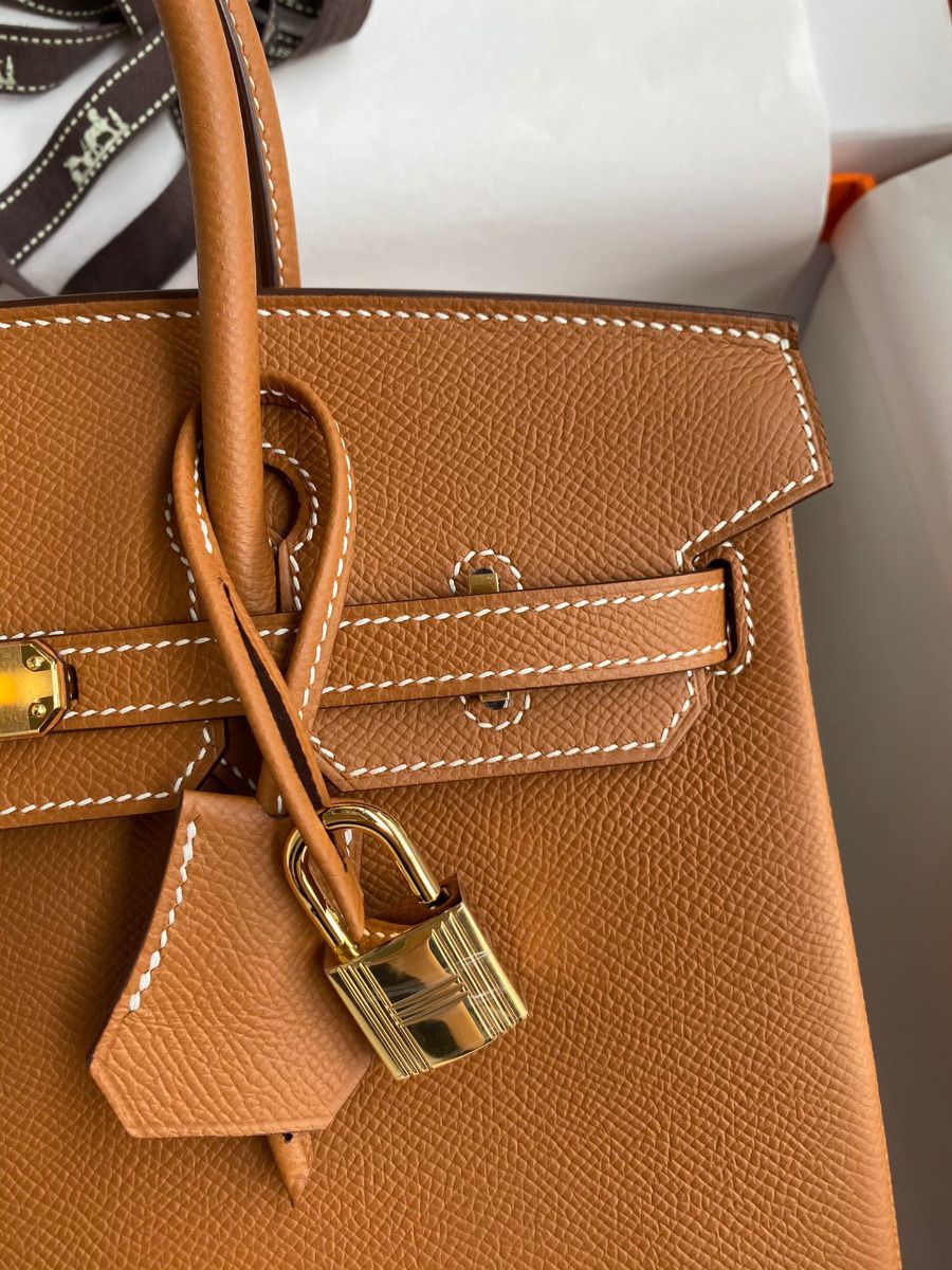 Hermes Birkin 25 Handmade Bag In Gold Epsom Calfskin - Image 4