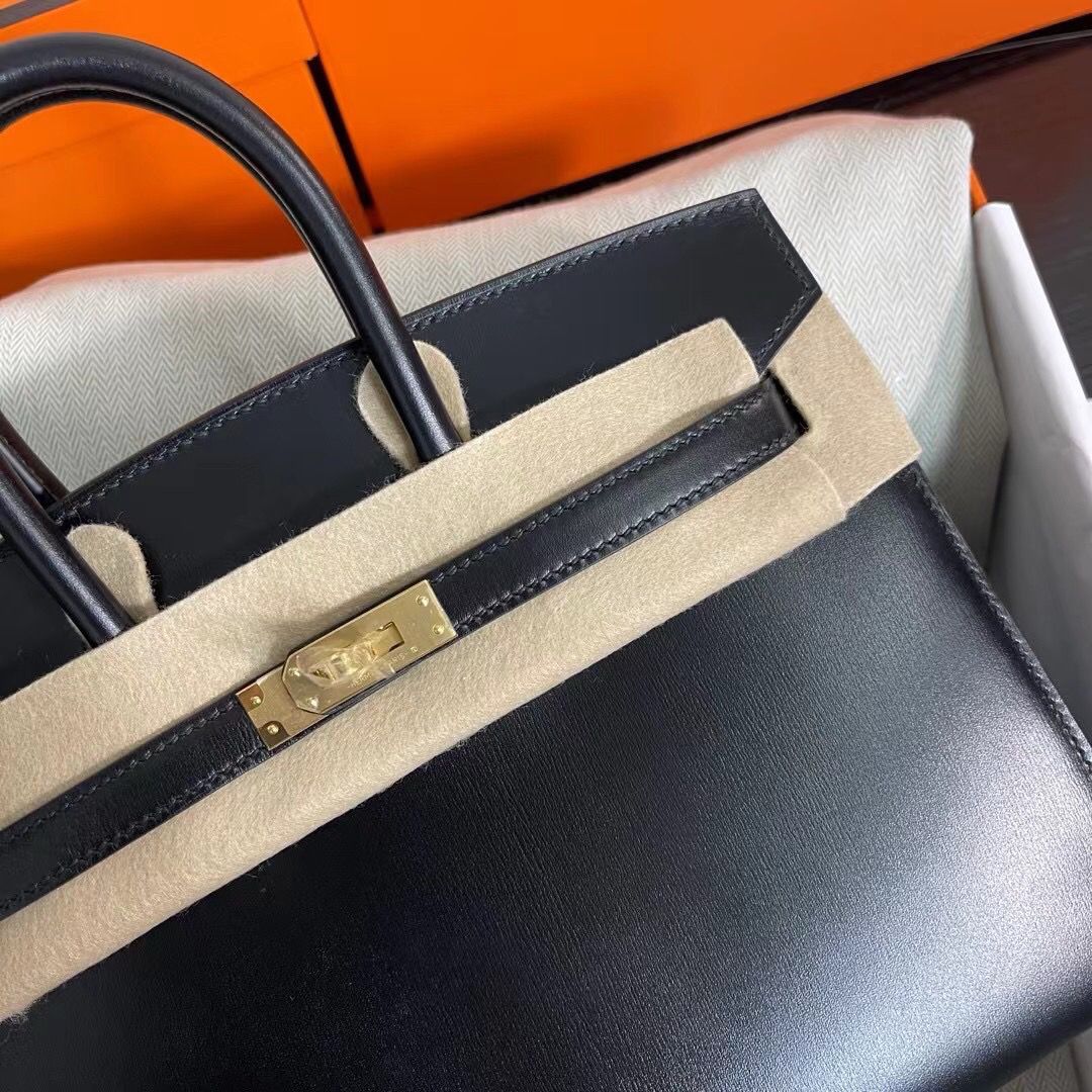 Hermes Birkin 25 Sellier Handmade Bag In Black Box Calfskin - Image 5