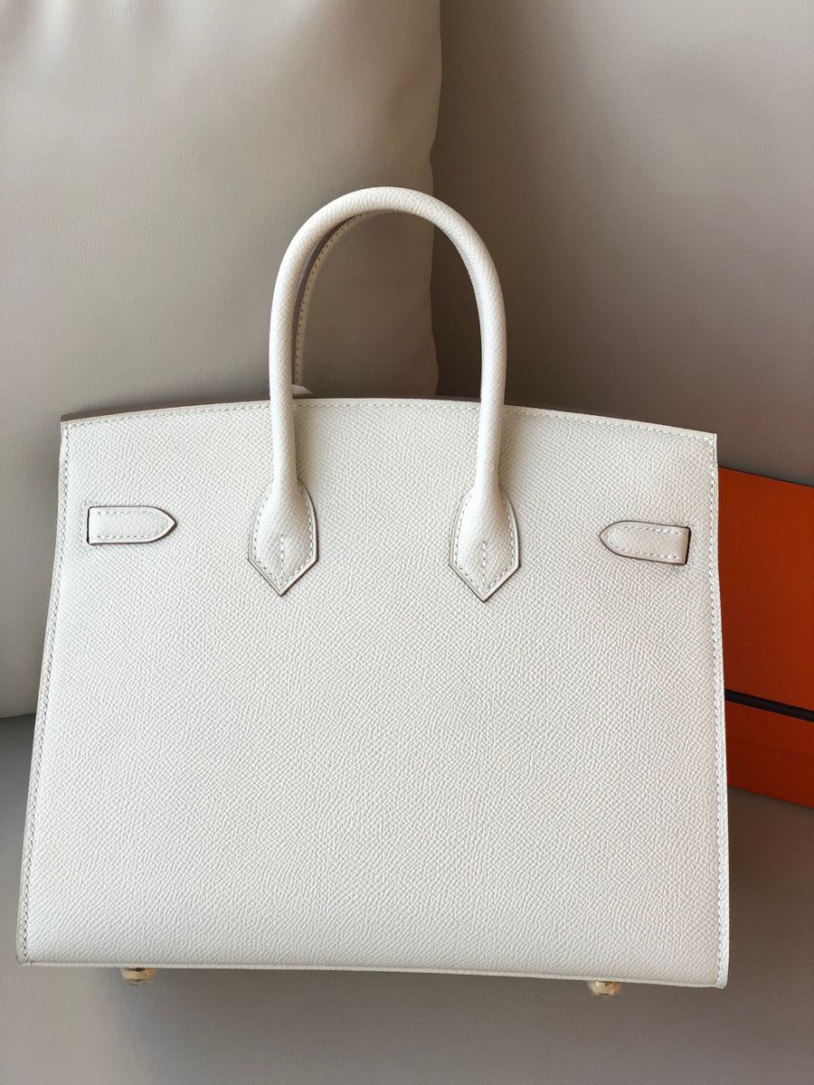 Hermes Birkin 25 Sellier Handmade Bag In Craie Epsom Calfskin - Image 9