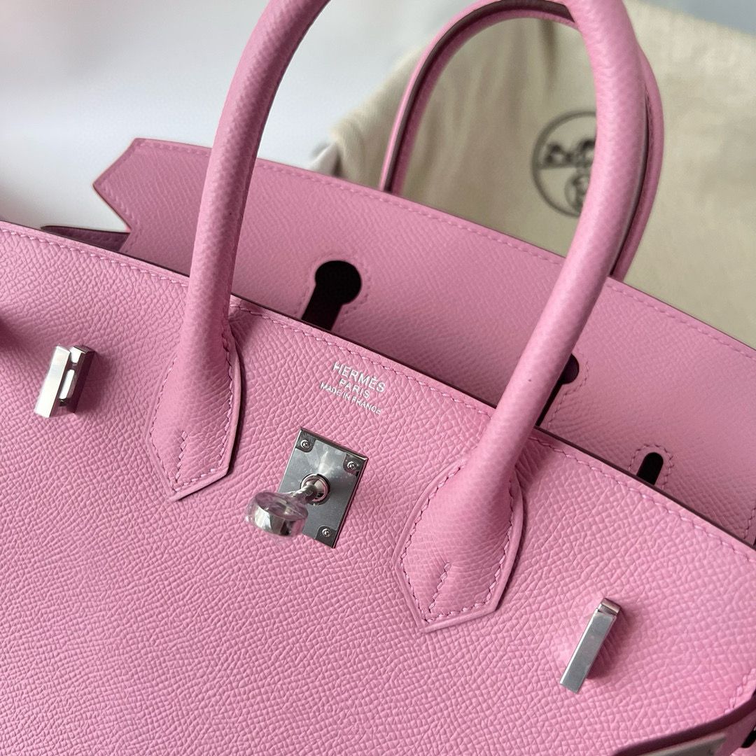 Hermes Birkin 25 Sellier Handmade Bag in Mauve Sylvestre Epsom Calfskin - Image 6