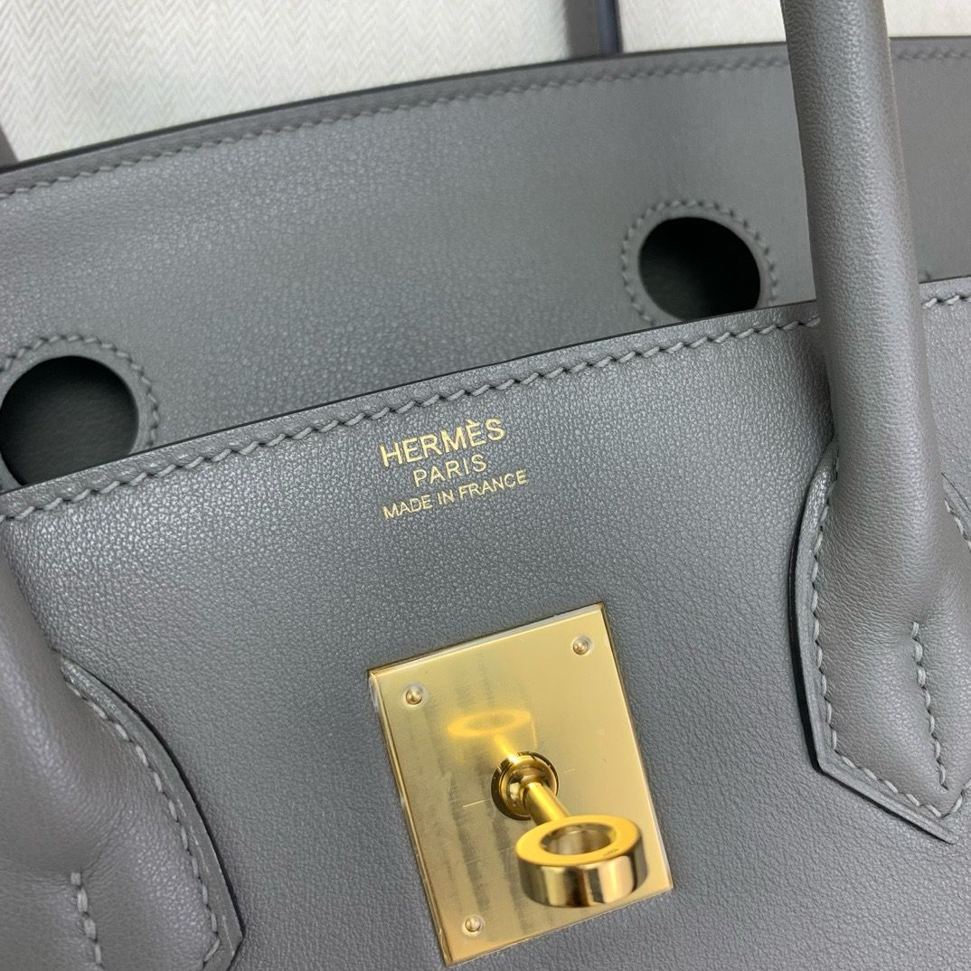 Hermes Shoulder Birkin Light 29 Bag in Etain Swift Calfskin - Image 4