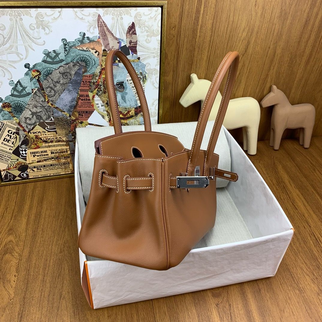 Hermes Shoulder Birkin Light 29 Bag in Gold Swift Calfskin - Image 5