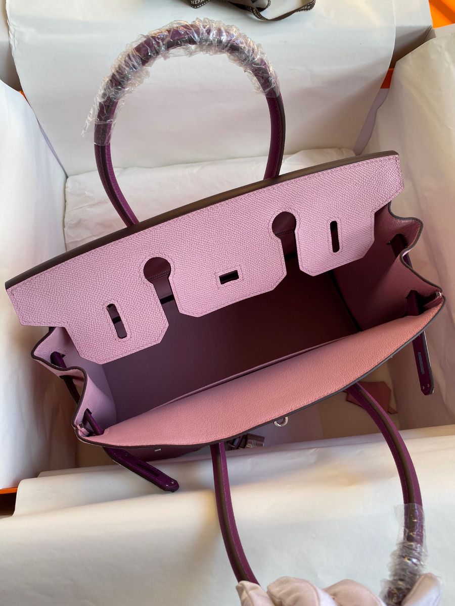 Hermes HSS Birkin 30 Bicolor Bag in Mauve Sylvestre and Anemone Epsom Calfskin - Image 7