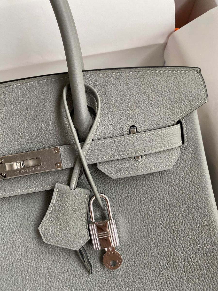 Hermes Birkin 30 Retourne Handmade Bag In Girls Mouette Clemence Leather - Image 3