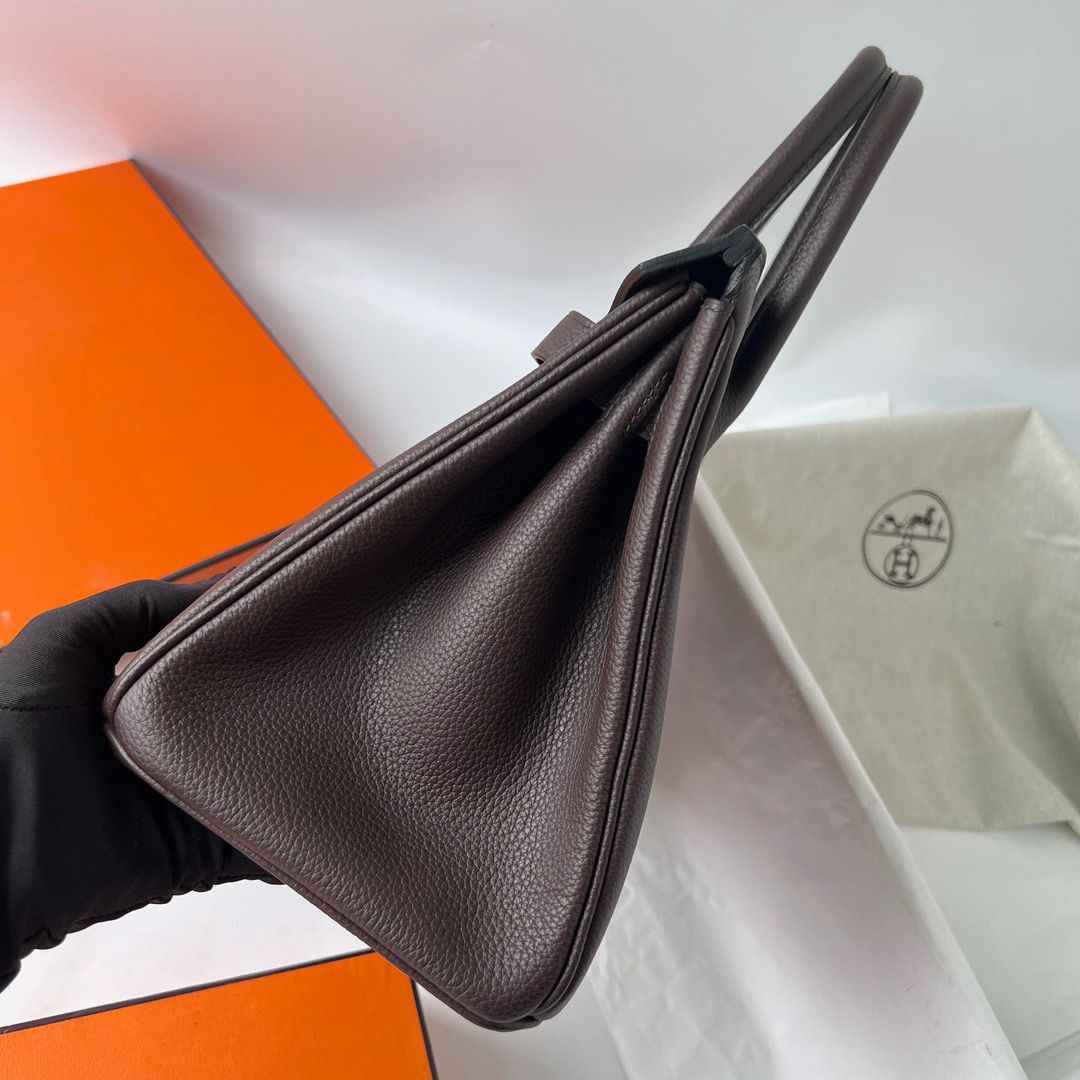 Hermes Birkin 30 Retourne Handmade Bag In Rouge Sellier Clemence Leather - Image 6