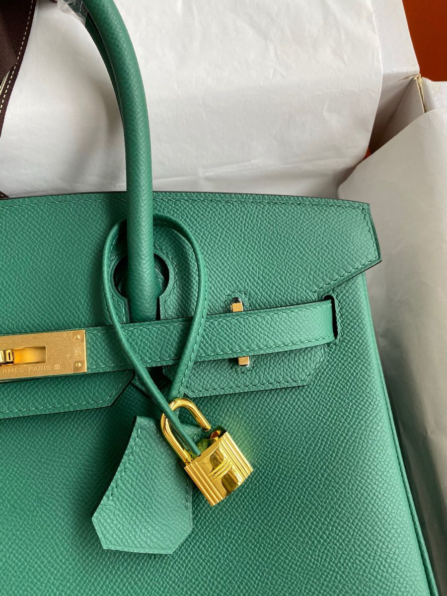 Hermes Birkin 30 Retourne Handmade Bag In Malachite Epsom Calfskin - Image 4