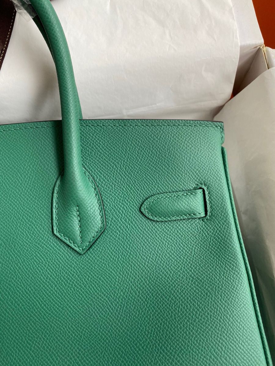Hermes Birkin 30 Retourne Handmade Bag In Malachite Epsom Calfskin - Image 5